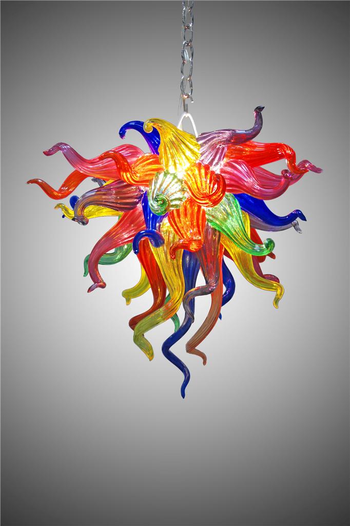 Free Shipping 110v-120v Moroccan Mini Chandelier Mouth Blown Glass Light Colorful Shop Lighting LED Bulbs