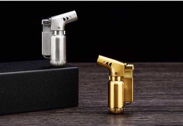 new arrive portable metal Butane Torch gun lighter Jet flame Windproof Refill cigar Lighter kitchen Tool Spray Gun Jet Flame lighter