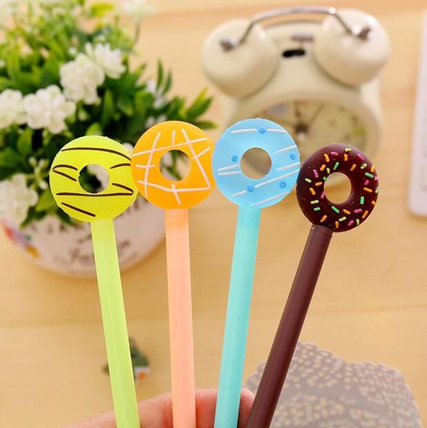 0.38mm Cute Kawaii Donuts Gel Pens Lovely Candy Color Pen For Kids Stationery Gift School Supplies Free Shipping G1188