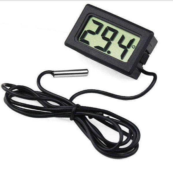 1000pcs-lot Brand New Mini small Mini Digital LCD Electronic Thermometer Combo Sensor Wired Aquarium Thermometer Fish Tank with retail box