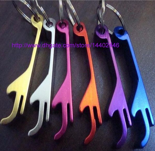 500pcs Laser Logo key chain metal aluminum alloy keychain ring beer Can bottle opener Openers Tool Gear Beverage custom personalized