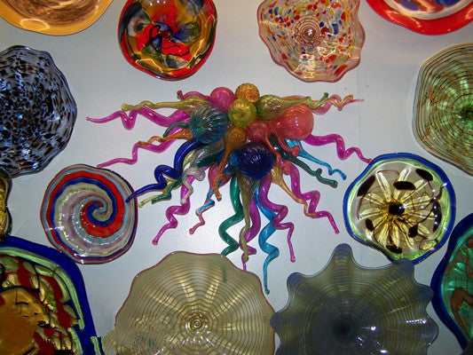 Multi Color Murano Flower Lamp Plate Home Decoration Hand Blown Glass Hanging Plates Art and Wall Lamps