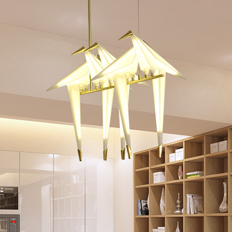 LED Modern Pendant Lamps American Paper Crane Pendant Lights Fixture European Home Indoor Lighting Restaurant Living Room 3-5 Hanging Lamp