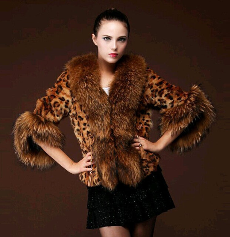Hot Fashion Leopard Luxury Coat Winter Women Faux Fur Jacket Waistcoat Winter Coat Outerwear Party Parkas Manteau Abrigos Mujer
