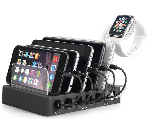 Cell Phone Chargers Multi-Device Charging Station Stand Desktop Organizer Compatible with 4-5-6-Port USB Charger for Smartphones and Tablets