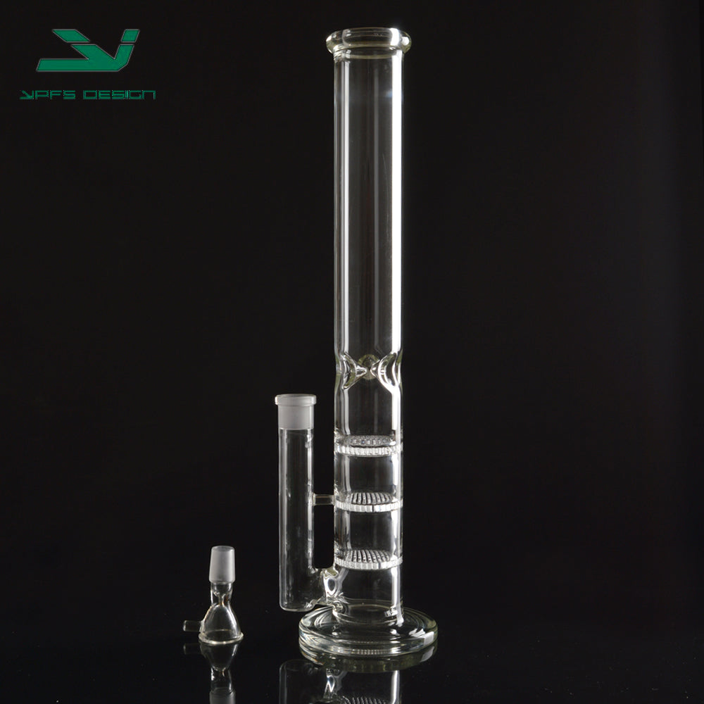 3 Layer Honeycomb Glass Bongs with 18.8 mm Glass Bowls Glass Water Pipes