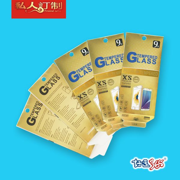 500pcs For iPhone 6 6S Plus Galaxy S6 Mobile Phone Tempered Glass Screen Protector Universal Retail Package Paper Packaging Box