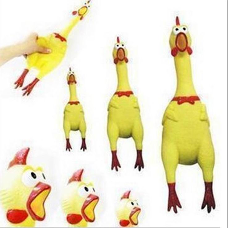 Shrilling Rubber Chicken Jokes Toys Dog Pet Screaming Chicken for Children Party Gadgets Gifts Sound Squeeze Toy