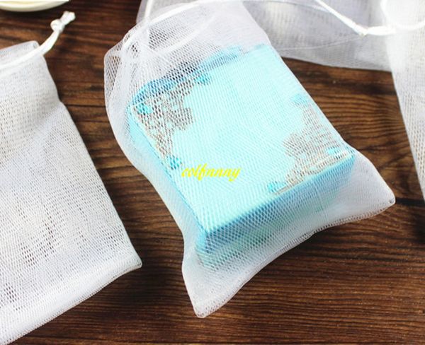 100pcs-lot Free Shipping 9x15cm Soap blister mesh soap net Foaming Net easy bubble mesh bag white color