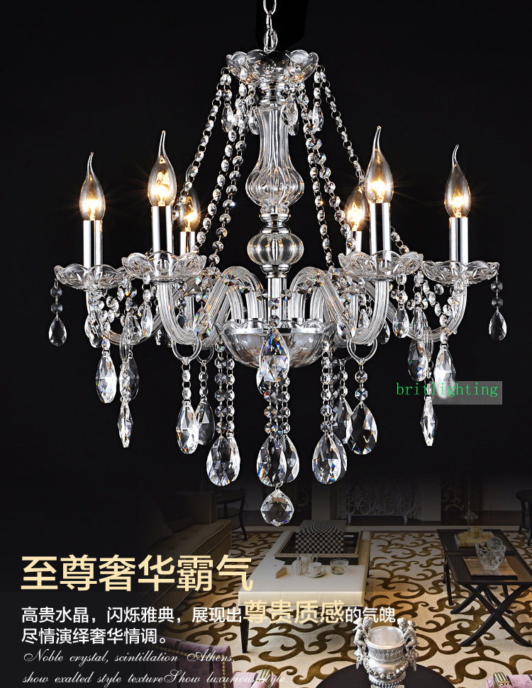 luxury crystal chandelier bedroom modern lamps 6 lights for living room gold interior lighting LED ceiling chandeliers hanging