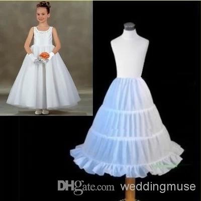 Hot Sales Cheap Three Circle Hoop Children Kids Dress Slip White Ball Gown Underskirt Accessory Petticoat For Flower Girls DL001