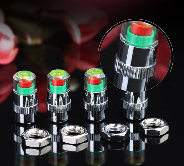 2.4 Bar Car Pressure Monitoring Tool Kit Anti-Theft Lockable Tire Vae Stem Caps Indicator 4PCS-Set