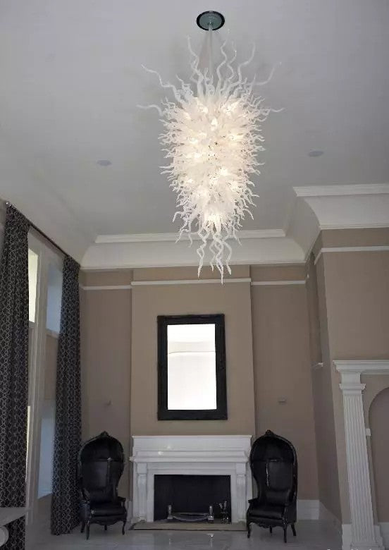 Fashion New Style Chandeliers Superior Quality Milk White AC 110v-240v LED Bulbs 100% Hand Blown Glass Modern Chandelier for Home Decoration