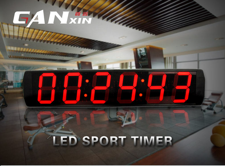 [Ganxin]6 inch Display 6 Digit Led Clock for Indoor with Remote Control Countdown Timer in Red Tube Digital Wall Clock Energy-saving Diy