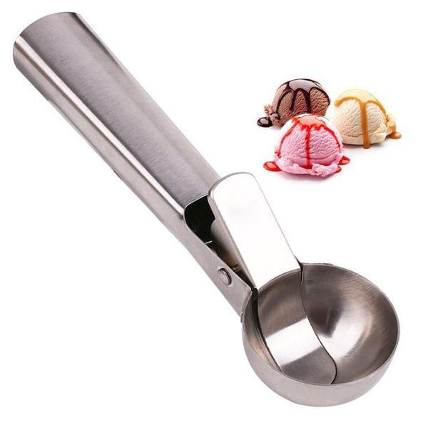 Stainless Steel Ice Cream Scoop Ice Ball Maker Frozen Yogurt Cookie Dough Meat Balls Rice Dishes Ice Cream Spoon Tools