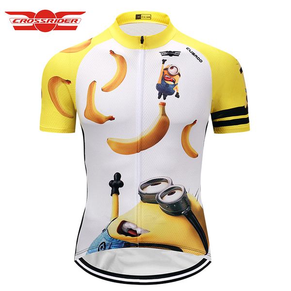 Crossrider Minions cartoon Cycling Jersey classic funny Bike Wear Clothes Short Maillot Roupa Ropa De Ciclismo Hombre Verano