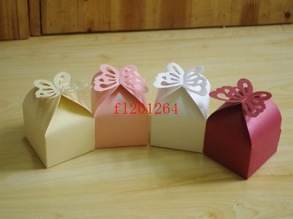 500pcs-lot Fedex DHL Free Shipping Newest Folding DIY Butterfly Candy Box wedding favors gifts Boxes