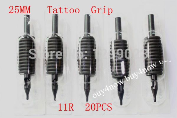 Wholesale-20Pcs 11R Disposable Tattoo Grip 1&quot;)25mm tattoo Tubes Round Grip silicone Tube for  tattoo machine free shipping