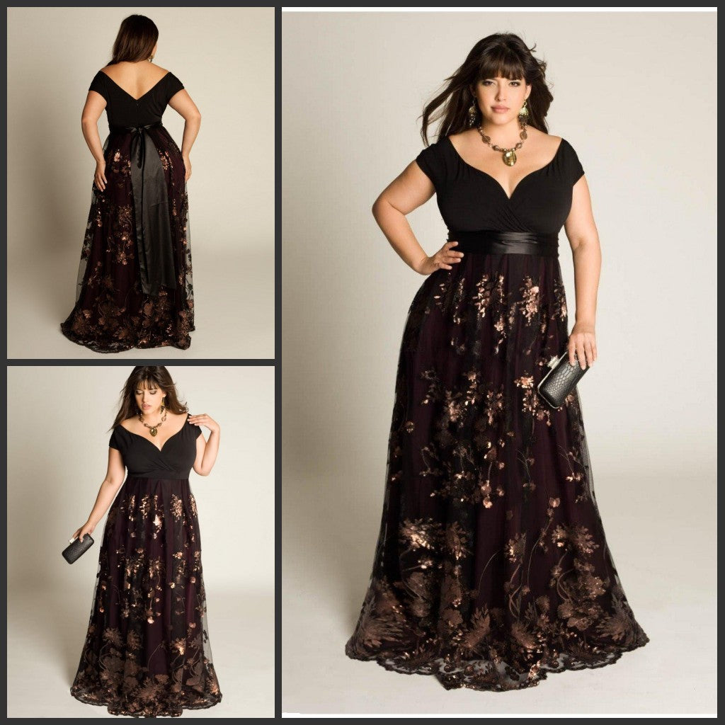 Plus Size Women Formal Evening Dresses 2021 Elegant Off Shoulder Lace Pattern A-line Long Floor Length Special Occasion Dresses