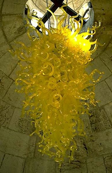 100% Mouth Blown CE UL Borosilicate Murano Glass Dale Chihuly Art Yellow Bubble Glass Pendant Lamp