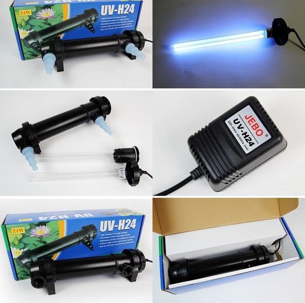 Aquarium Lights Wholesale-JEBO 5W~36W Wattage UV Sterilizer Lamp Light Ultraviolet Filter Clarifier Water Cleaner For Aquarium Pond Coral Ko