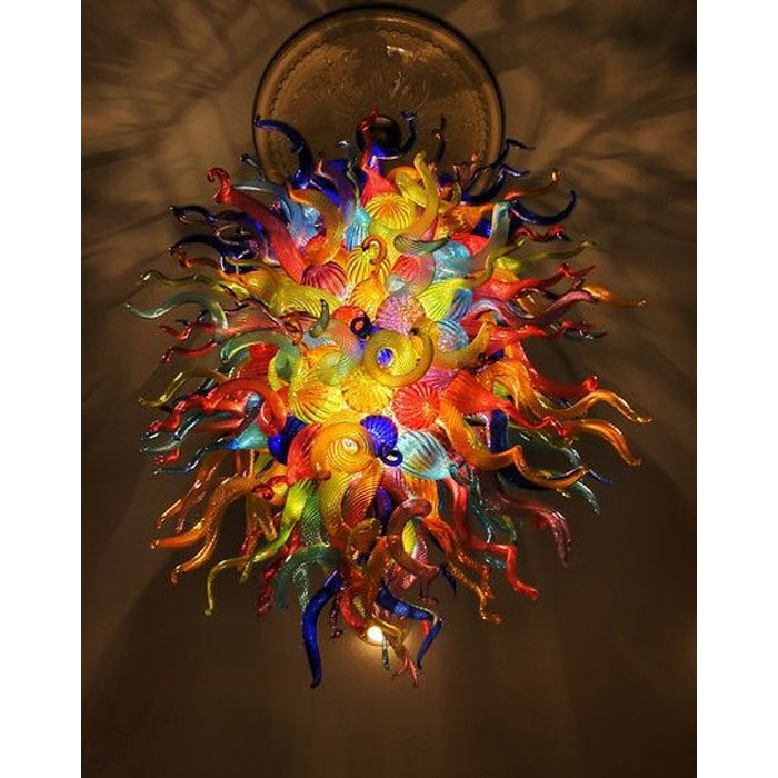 Tiffany Stained Chandelier Lamps LED Bulbs House Decoration Style Hanging DIY Hand Blown Glass Chandeliers