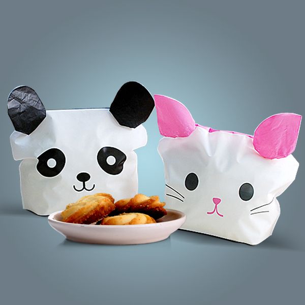 Panda and rabbit snack bag Cookie Baking Bake Biscuit Candy Bag 95pcs-lot