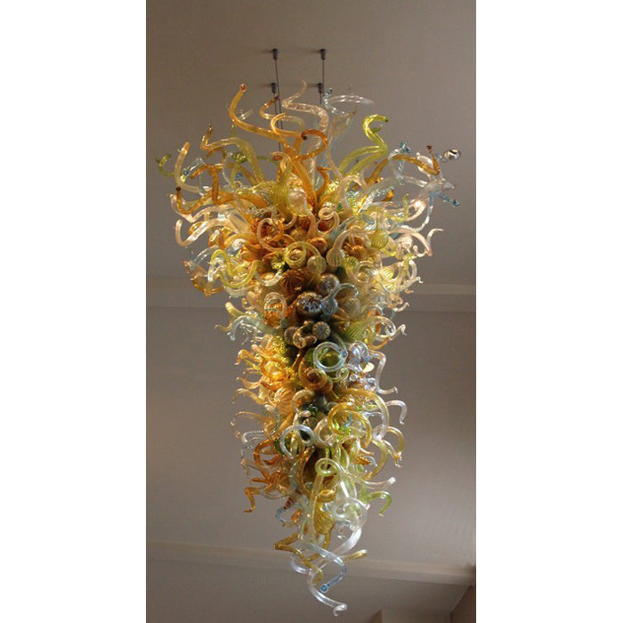 Hotel Decor Blown Glass Large Chandelier LED Bulbs CE UL Certificate Custom Made Murano Glass Pendant Lamps Chihuly Style Art Chandelier