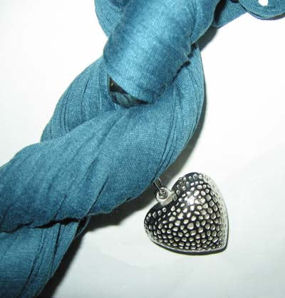 Plain Solid color COTTON & METAL SCARF Neck Scarves NECKLACE PENDANT Love Heart 14pcs-lot #1450