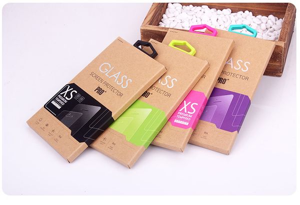 100pcs new retail packaging box-paper box-box packing for galaxy s5 s4 iphone 6 5s 4s Tempered Glass Screen Protector FilmFree Shipping