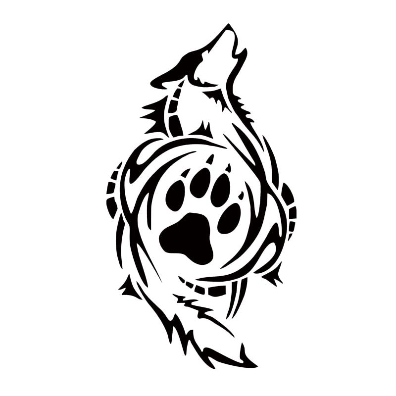 Tribal Wolf Paw Print Car Styling Decal Vinyl Personality Sticker Funny Window Car Accessories Graphics Decorate