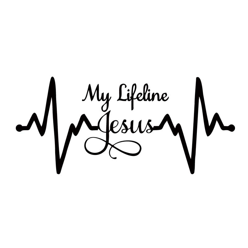For My Lifeline Jesus Decal Sticker Christian God Religious Cute Car Styling Jdm Car Window Truck Vinyl Accessories Decorate