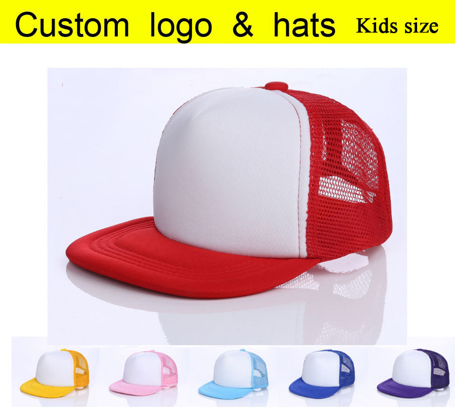 kids flat brim mesh cap blank candy color baseball hats male female outside net caps hip hop hats