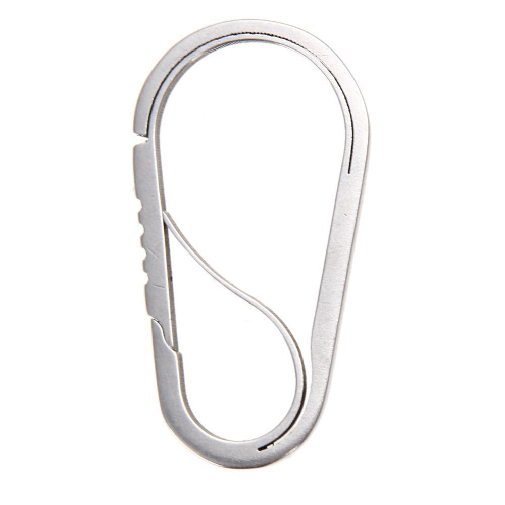 Wholesale-Polished Stainless Steel Key Ring Carabiner Hook Buckle Anti-theft Outdoor Belt Clip Keychain Bottle Opener Camp Equipment