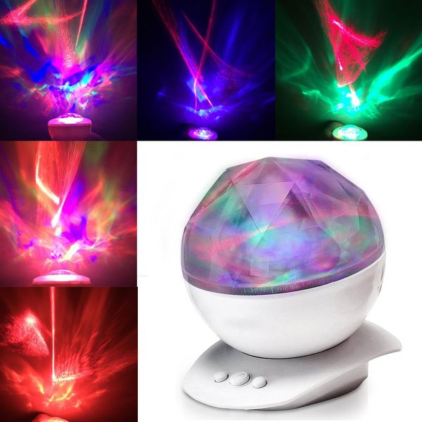 Aurora Diamond Borealis LED Projector Lighting Lamp Color Changing 8 Moods USB Light Lamp With Speaker Novelty Light Gift