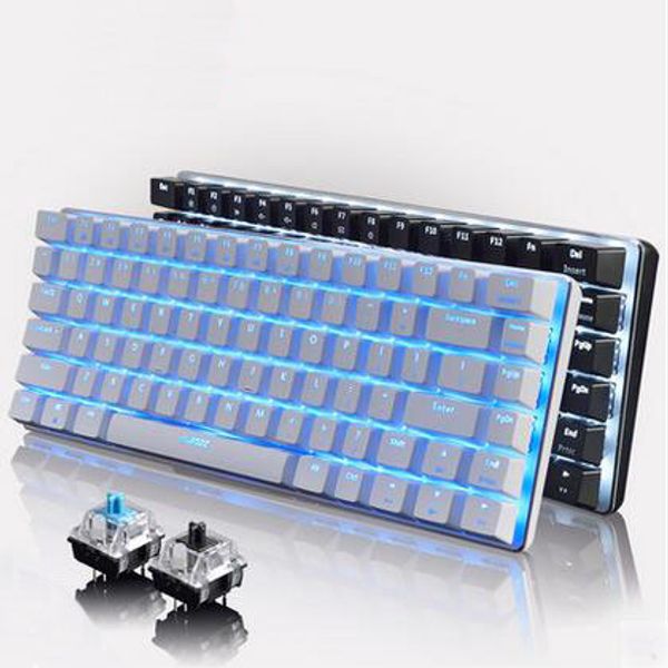 Top Mechanical Blue - Black Axis Backlit Mechaincal Gaming Keyboard 82 Anti Ghosting Keys N Key Rollover for Desktop Laptop PC lol