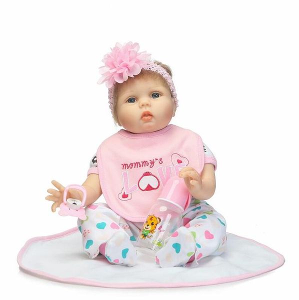 22 Inch Real Lifelike Reborn Babies Dolls Cloth Body Newborn Princess Girl Children Birthday Xmas Gift