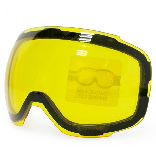 Outdoor Eyewear Wholesale- Original Yellow Graced Magnetic Lens For Ski Goggles GOG-2181 Anti-fog UV400 Spherical Glasses Snow Night Skiing
