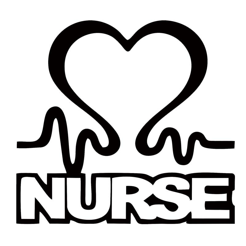 Nurse Heart Vinyl Car Window Decal Car Styling Cardiac Love Work Jdm Sticker Accessories Graphics Decor