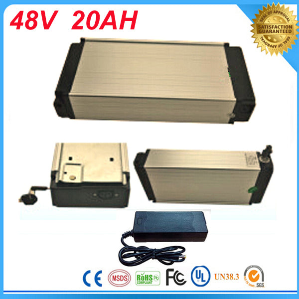 Rear rack 48v 1000w electric bike battery with 1000 times cycles lithium bike battery 48v 20ah For Samsung Cell