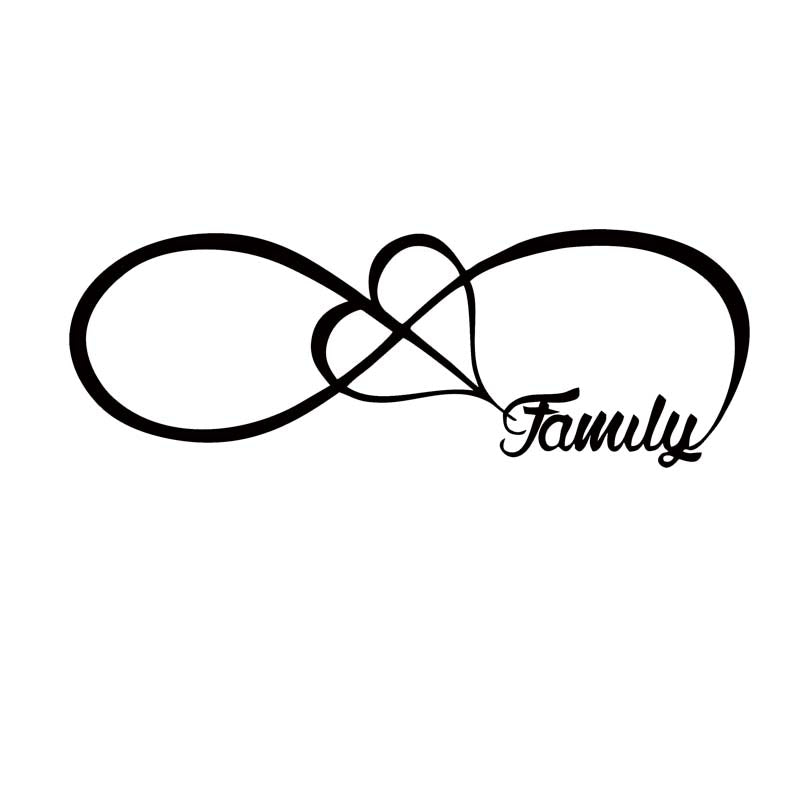 Hot Sale For Family Love Heart Infinity Forever Symbol Car Styling Jdm Vinyl Decal Car Window Bumper Sticker Accessories Decor