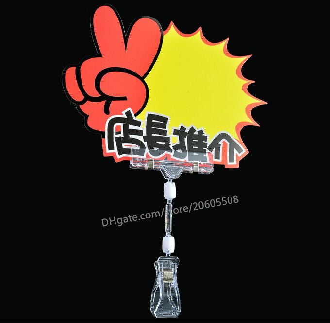 Free shipping Clear POP Plastic Sign clamp Card Display Price Label pop Promotion Clips Holders In Retail Shop Good Quality 10pcs