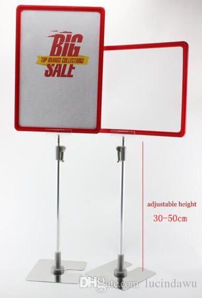 A4 5 sets frame with POP price ticket tag sign advertising poster holder display showing stand on shelf desk console mode
