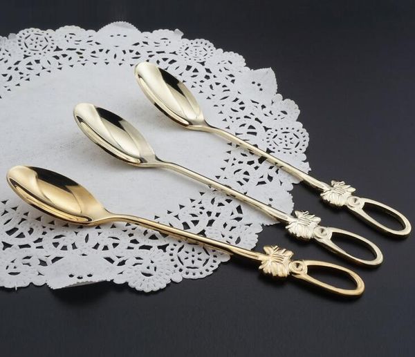 Kitchen Dining Bar Stainless Steel Gold - Silver Coffee Spoon Fork Flatware Cutlery Dessert Spoon