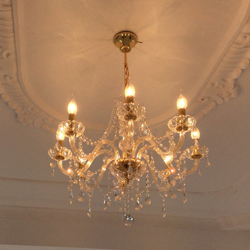 gold crystal chandelier 8 lights contemporary Lamps modern candle crystal chandeliers murano venetian style Lighting