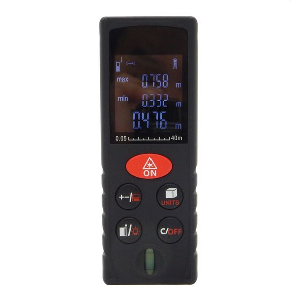 Freeshipping Digital Distance Meter 40m-131ft Laser Rangefinder Handheld Range Finder Laser Level Ruler Area Volume Measure Level Bubble