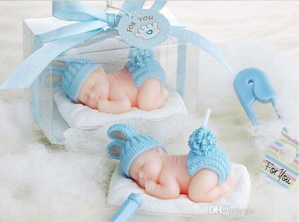 New 3D Sleeping Baby candles flameless candles Baby birthday party Baby Shower Favors with gift box 10pcs-lot