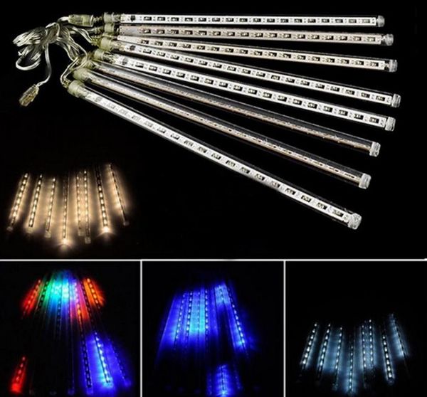 8pcs-set Snowfall LED Strip Light Christmas Rain tube Meteor Shower Rain LED Light Tubes EU-US-UK-AU Plug AC 100V-240V