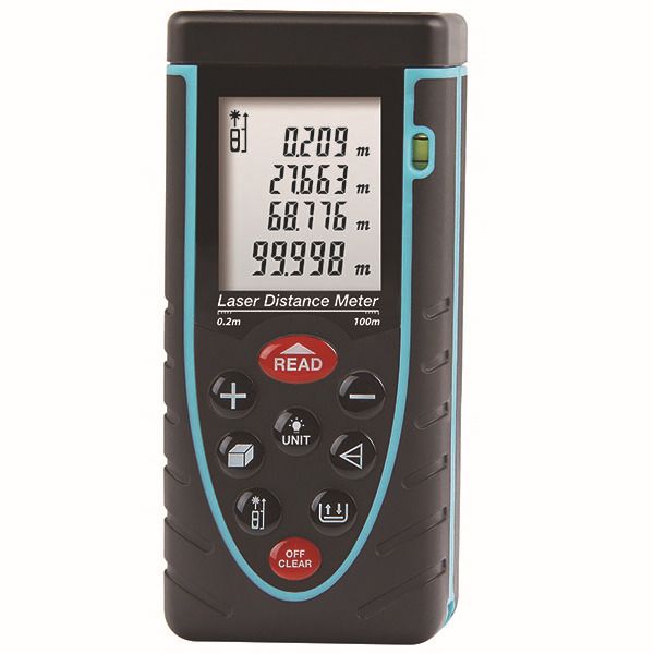 Freeshipping 100M(262ft) Laser distance meter with bubble level Rangefinder Range finder Tape measure