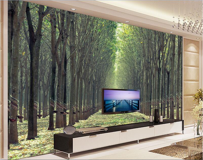 3d wallpaper custom photo Non-woven mural Trees green path landscape decor painting picture 3d wall muals wall paper for walls 3 d